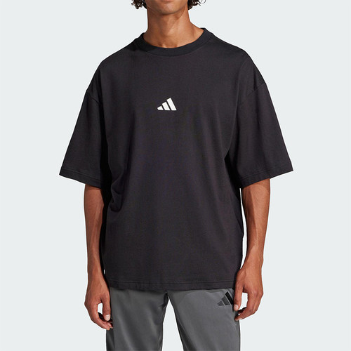 Adidas/阿迪达斯正品2025夏季款男士宽松经典透气圆领短袖JC5338