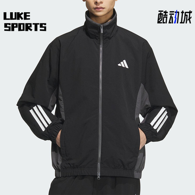 Adidas/阿迪达斯正品2025男士拉链梭织宽松运动休闲外套KC3920