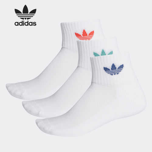 adidas三双装fm0643运动袜子