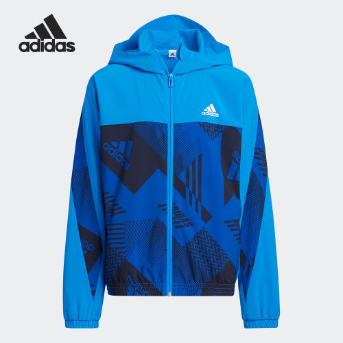 Adidas/阿迪达斯正品当季新款大童运动连帽夹克外套HE0109