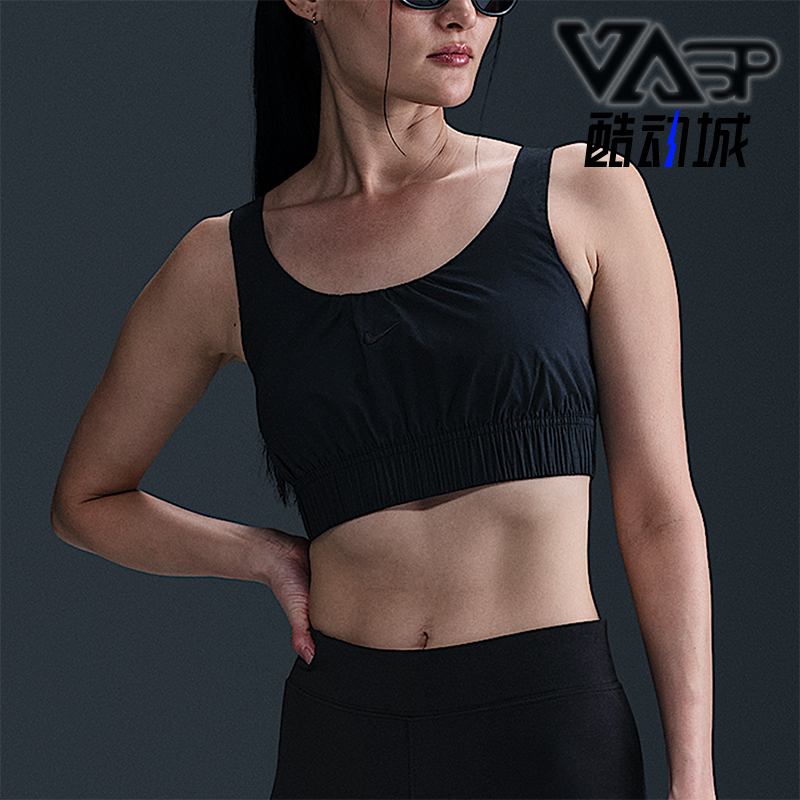 Nike/耐克正品2025女士刺绣套头耐穿透气修身运动背心HM6974-010