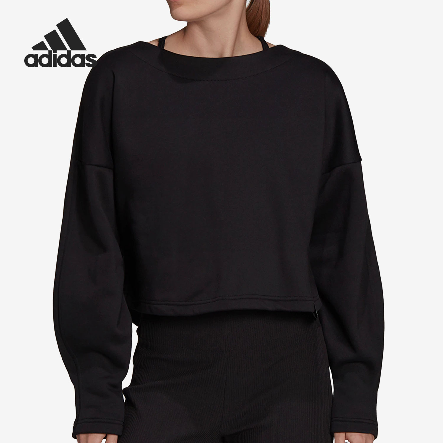 Adidas/阿迪达斯正品W SL Crew 女士时尚卫衣套头衫H48486