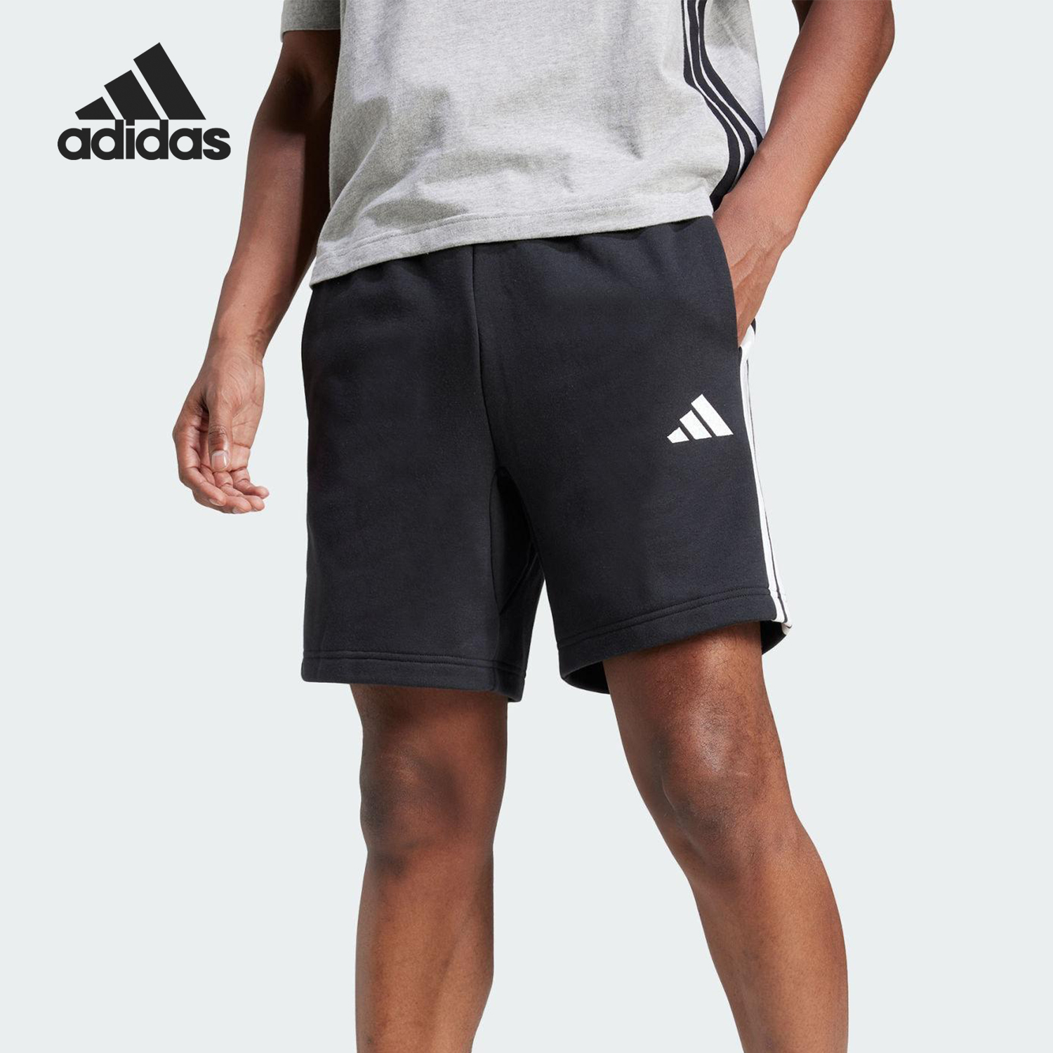 Adidas/阿迪达斯官方正品2025夏季款男士运动户外针织短裤JE6414