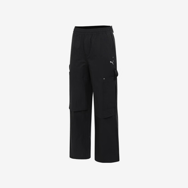 Puma/彪马正品2025女士梭织简约直筒经典工装舒适长裤633139-01