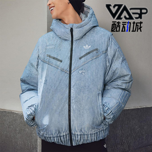 运动时尚 三叶草男士 保暖可拆卸羽绒服KC2632 阿迪达斯正品 Adidas
