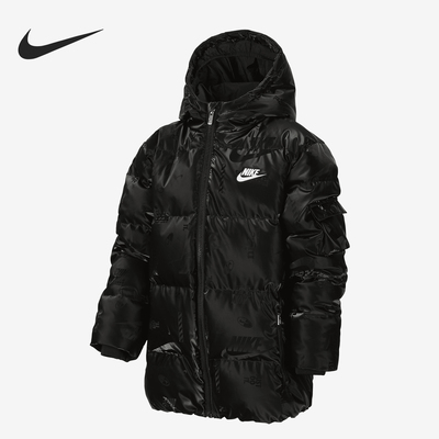 Nike/耐克正品冬季新款大童时尚保暖连帽羽绒服HQ7176-010