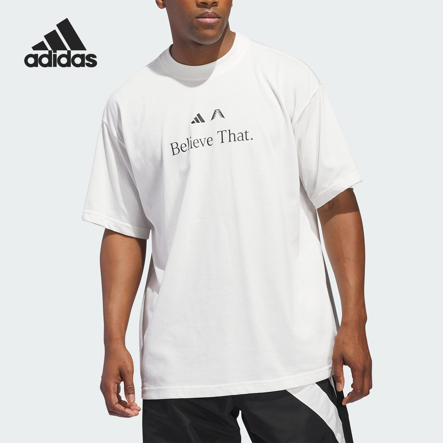 Adidas/阿迪达斯官方正品2025夏季款男士宽松户外耐穿短袖JM7948