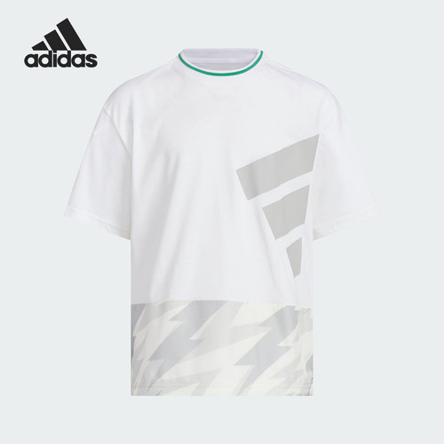 Adidas/阿迪达斯正品夏季儿童宽松休闲印花运动短袖KA1003