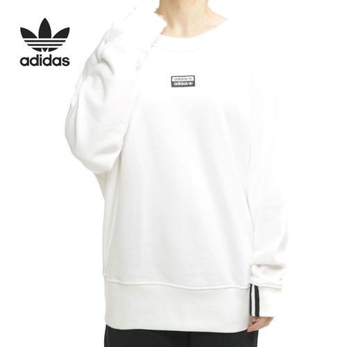 Adidas/阿迪达斯正品三叶草经典女子LOGO休闲运动圆领卫衣ED5847