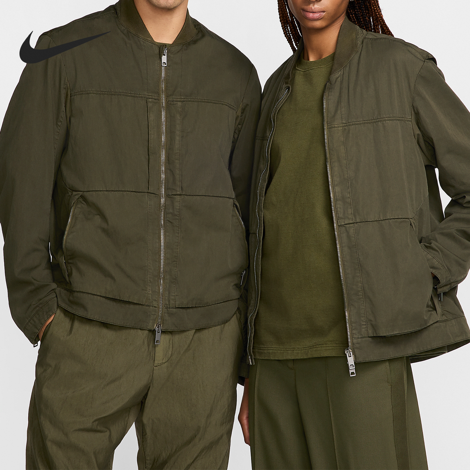 Nike/耐克正品2024新款男女时尚拉链长袖夹克外套FQ0296-355