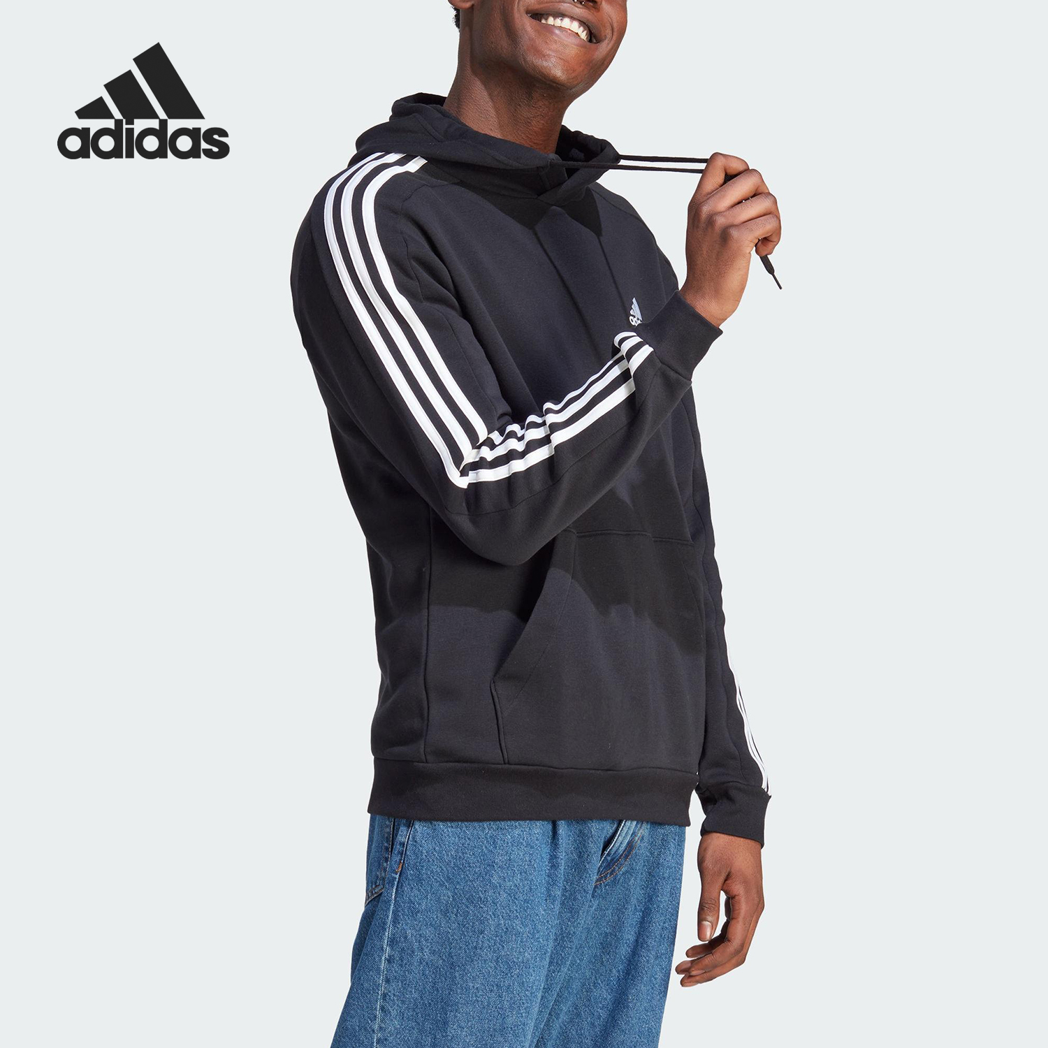 Adidas/阿迪达斯正品M 3S FL HD男士连帽日常休闲卫衣IB4028