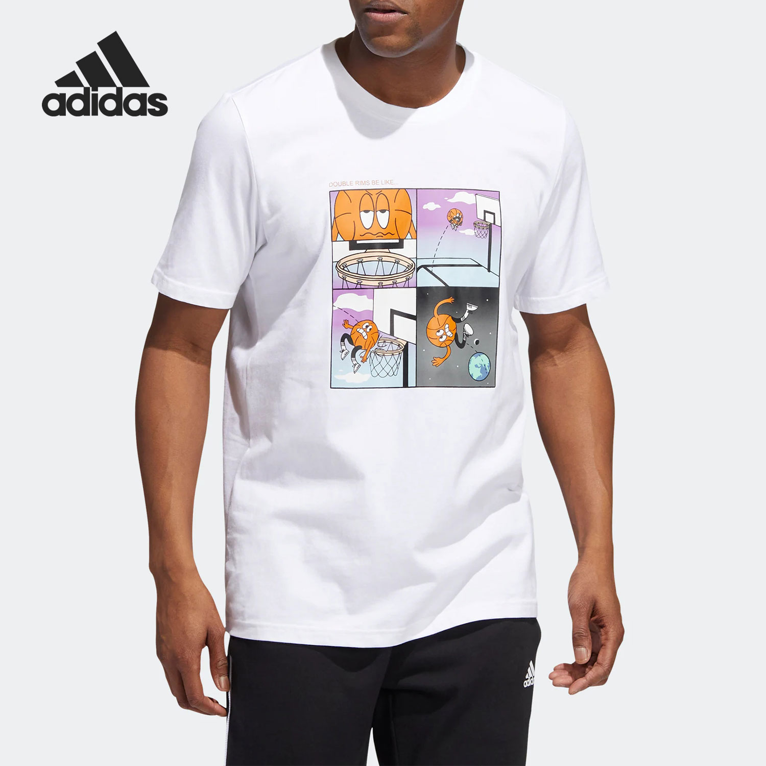 Adidas/阿迪达斯正品当季新款男子篮球运动短袖T恤HL0082