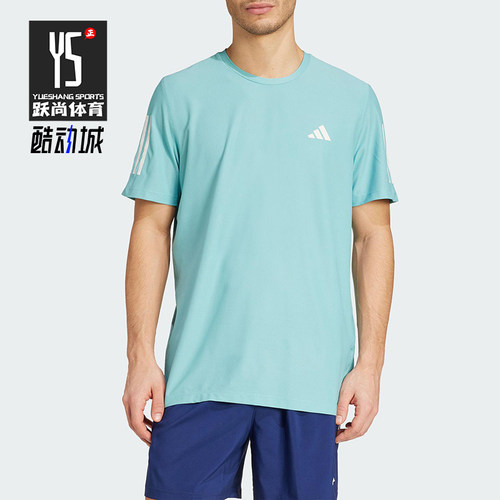 Adidas/阿迪达斯正品OWN THE RUN TEE男士运动圆领短袖T恤JX2211