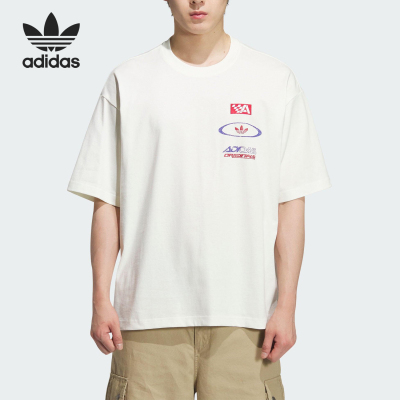 Adidas/阿迪达斯正品三叶草男士平纹针织赛车耐穿短袖KH1198