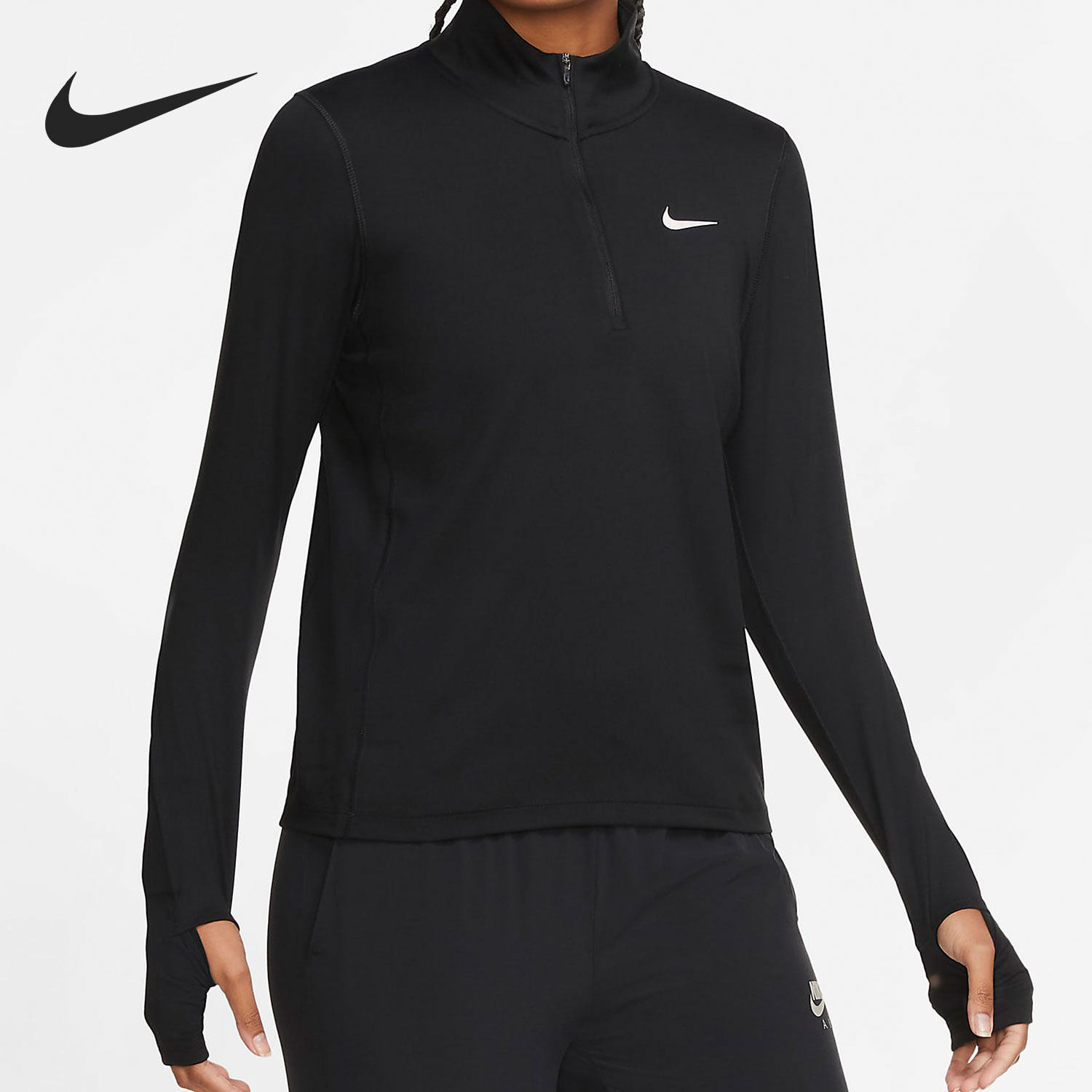 耐克女子针织舒适半拉链套头卫衣