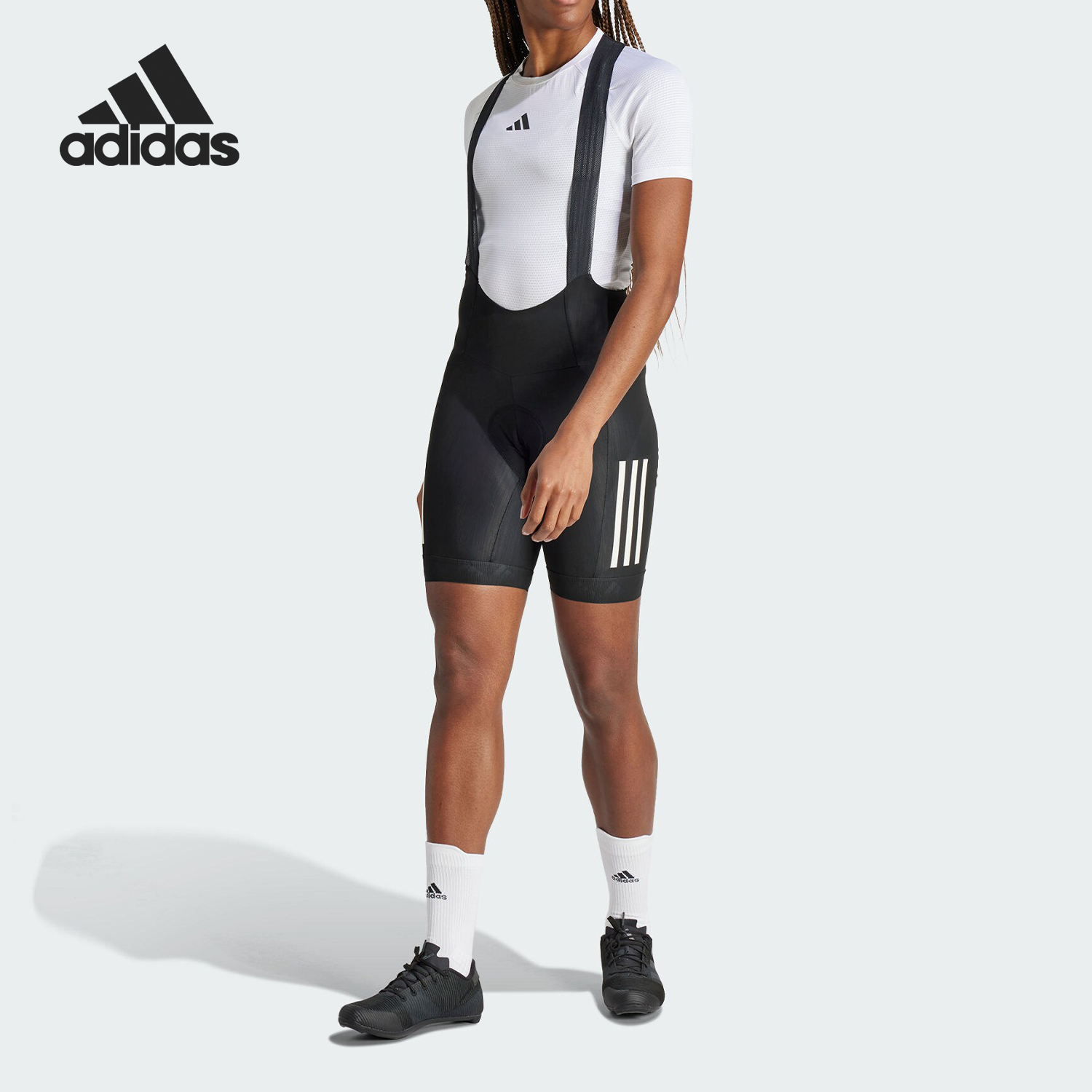 Adidas/阿迪达斯正品ESS BIB M女士骑行紧身背带短裤IP9962