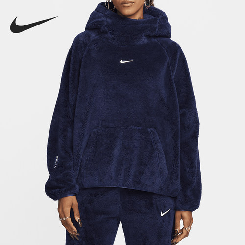 Nike/耐克正品NOCTA女士珊瑚绒连帽宽松保暖卫衣DV3646-410