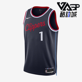 Nike 422 圆领透气运动背心T恤FQ4702 耐克正品 洛杉矶快船队男士