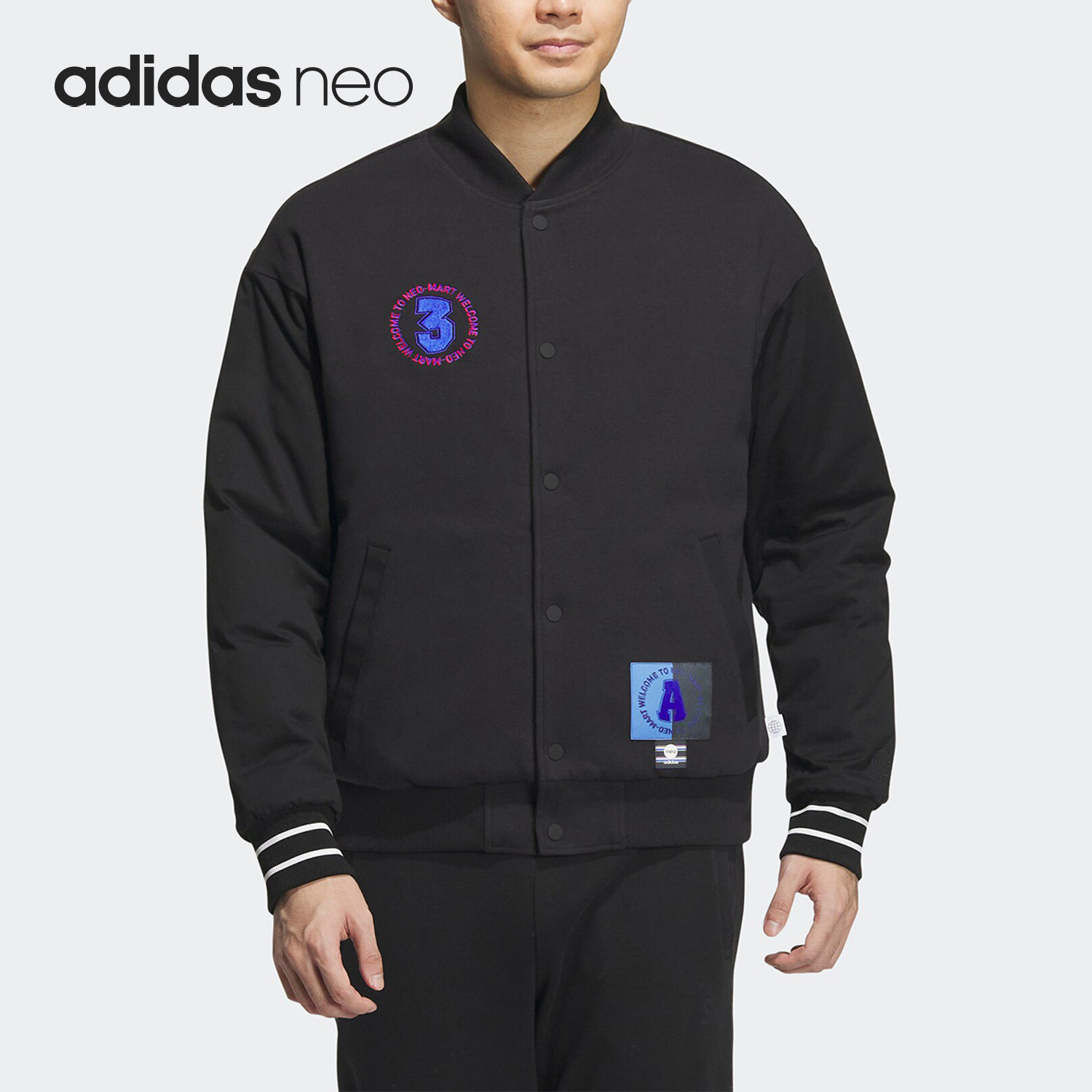 Adidas/阿迪达斯正品NEO春季新款男女运动宽松保暖休闲棉服IK5427
