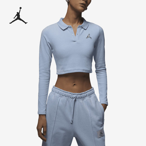 Nike/耐克正品Air Jordan女子休闲运动短款长袖T恤DV1401-411