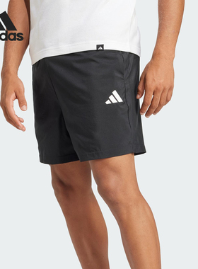 Adidas/阿迪达斯正品2025男士简约系带宽松梭织短裤JF1117