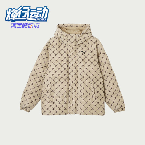 Puma/彪马正品2025男女运动连帽满印保暖宽松休闲羽绒服685319-84