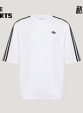 Adidas/阿迪达斯正品三叶草男士日常经典宽松条纹你针织T恤KG6332