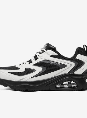 Skechers/斯凯奇正品新款运动男子厚底系带透气休闲鞋183079-BKW