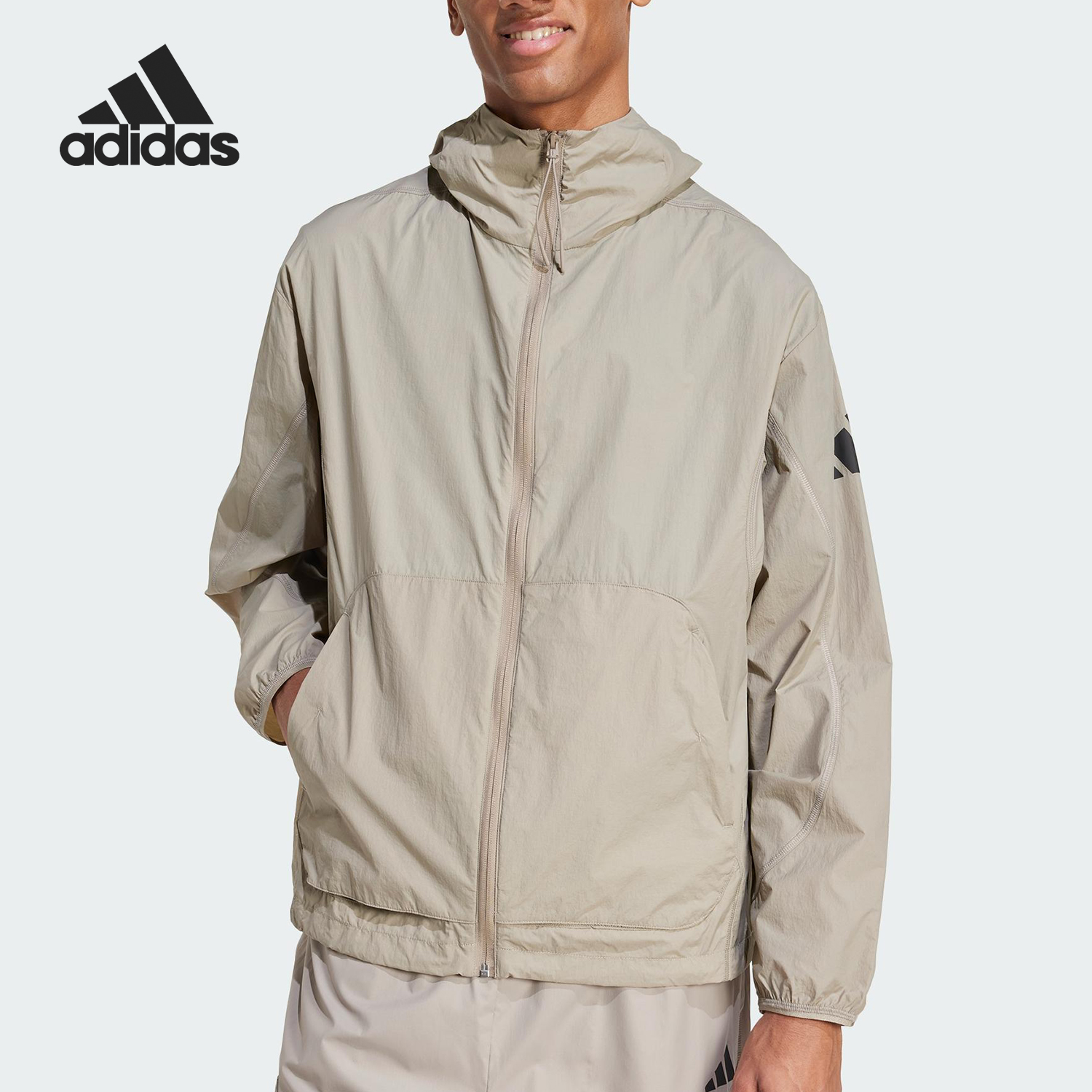 Adidas/阿迪达斯官方正品新款男士梭织休闲透气宽松外套JF3293