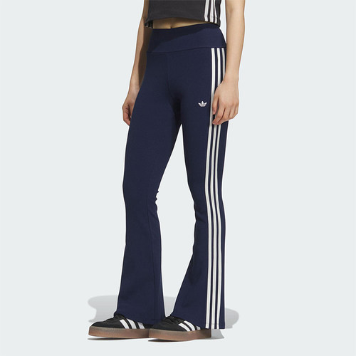 Adidas/阿迪达斯正品三叶草女士经典针织微喇叭运动长裤KC3130