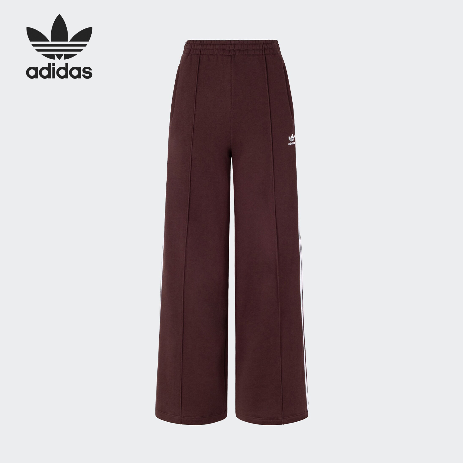 Adidas/阿迪达斯正品三叶草女士条纹宽松阔腿运动裤IS6912