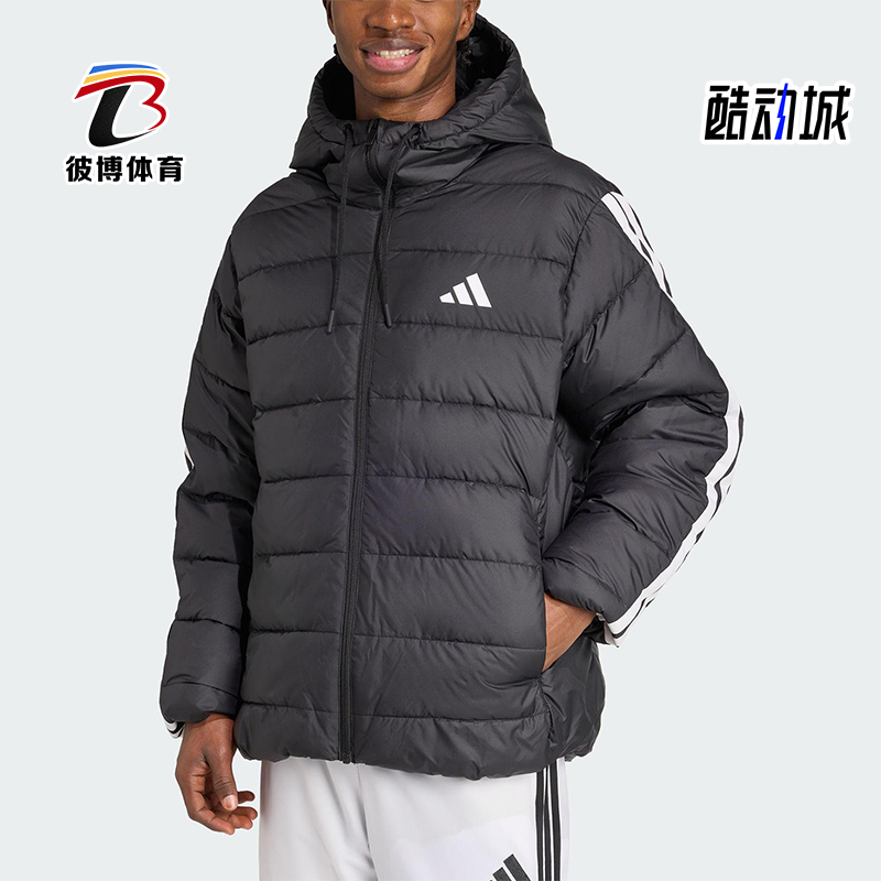 Adidas/阿迪达斯正品冬季男士运动连帽保暖防风拉链棉服JM8355