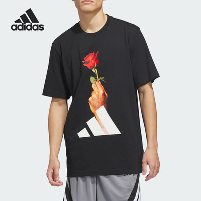 Adidas/阿迪达斯官方正品D-Rose男士篮球印花针织运动短袖KS2044