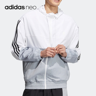 男女运动休闲宽松连帽外套HN2423 NEO秋季 Adidas 阿迪达斯正品