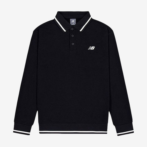 New Balance新百伦正品男长袖套头休闲运动翻领衫AMT53355-BK