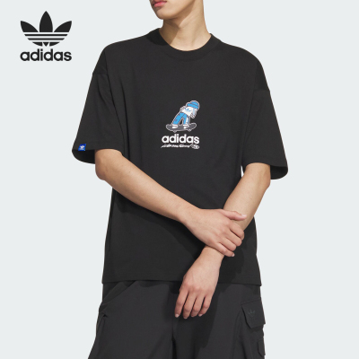 Adidas/阿迪达斯正品三叶草男士运动宽松印花休闲短袖JC6827