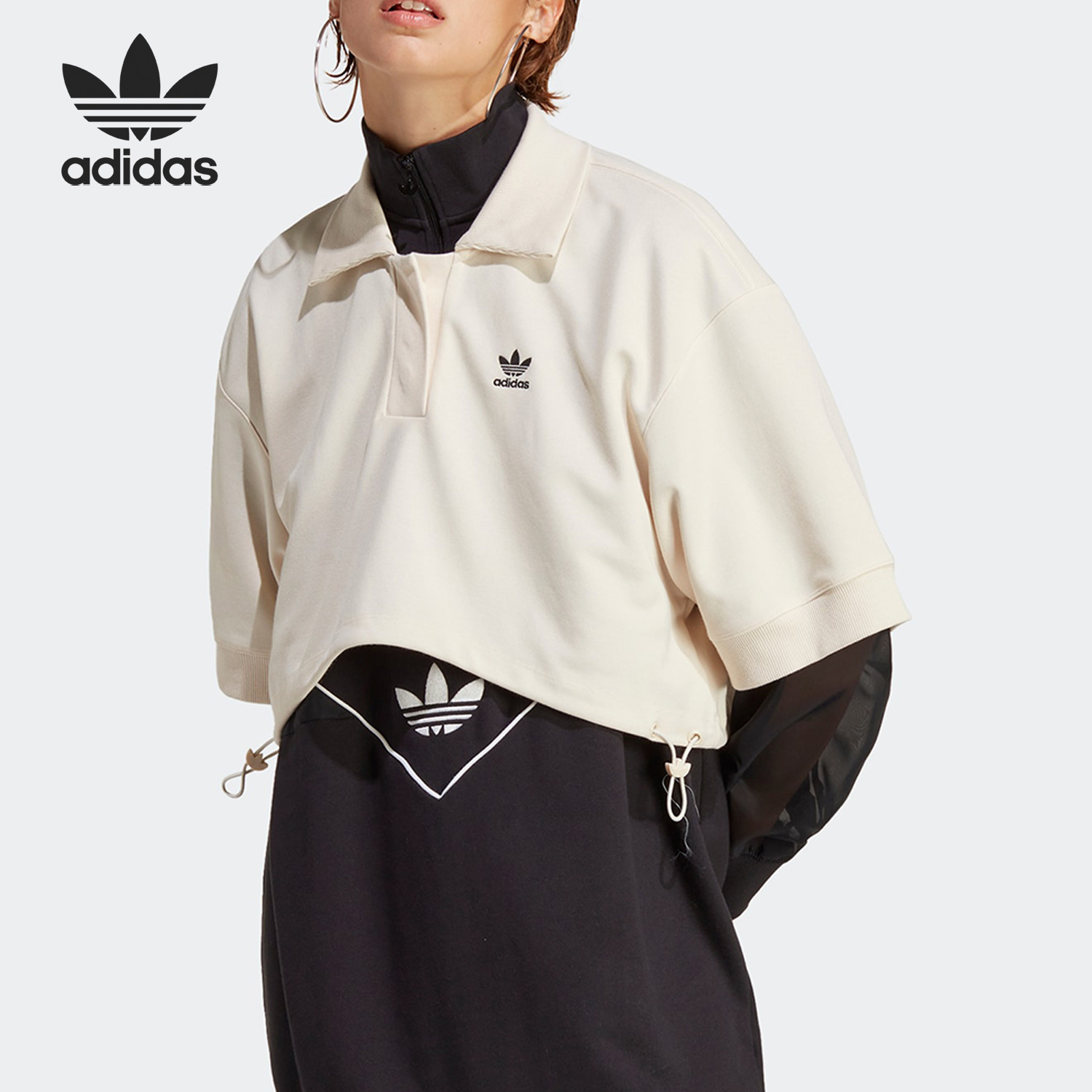 Adidas/阿迪达斯正品三叶草新款女子宽松透气POLO衫IC5589