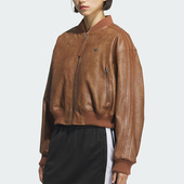 Adidas 三叶草女士宽松复古保暖运动立领棉服KC2655 阿迪达斯正品