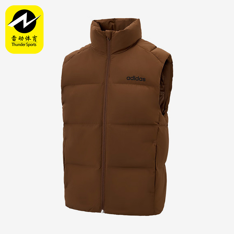 Adidas/阿迪达斯正品新款男士复古立领保暖羽绒马甲JL9562