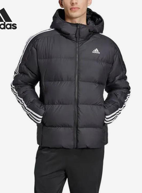 Adidas/阿迪达斯正品新款男士保暖经典连帽防风羽绒服JN7478
