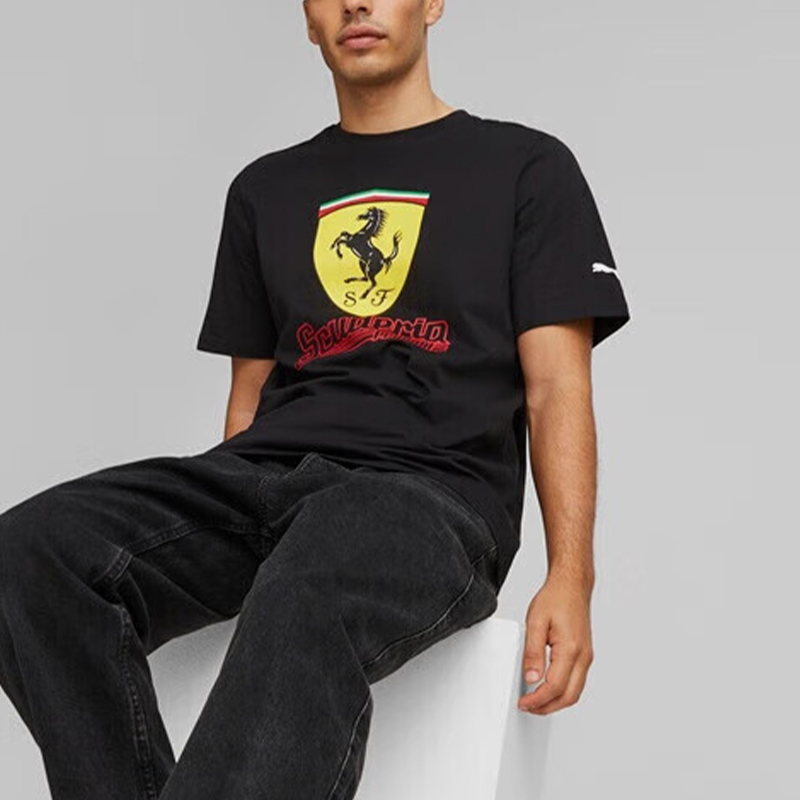 Puma/彪马正品新款男士圆领宽松时尚针织简约日常休闲短袖T恤