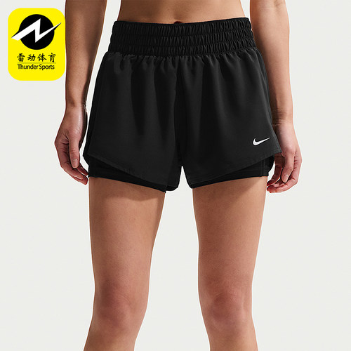 Nike/耐克正品夏季女士透气经典运动二合一梭织短裤DX6013-013