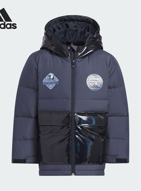 Adidas/阿迪达斯正品冬季新款小童保暖运动连帽羽绒服IS4869