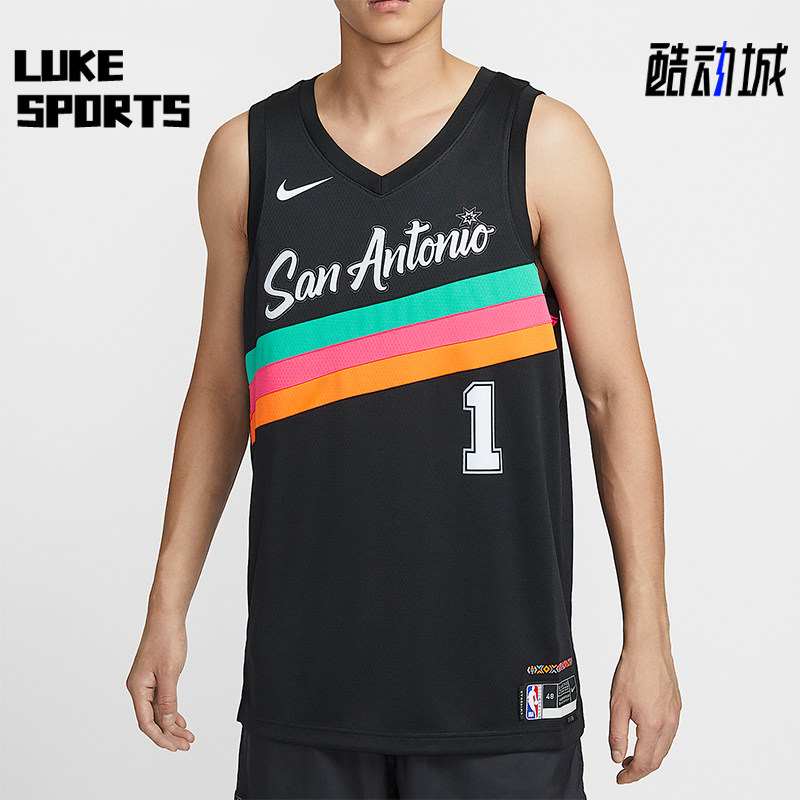 Nike/耐克正品2025男士运动V领套头印花篮球背心T恤HM5996-013