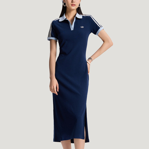 Adidas/阿迪达斯正品三叶草女士时尚日常经典修身连衣裙KY5698