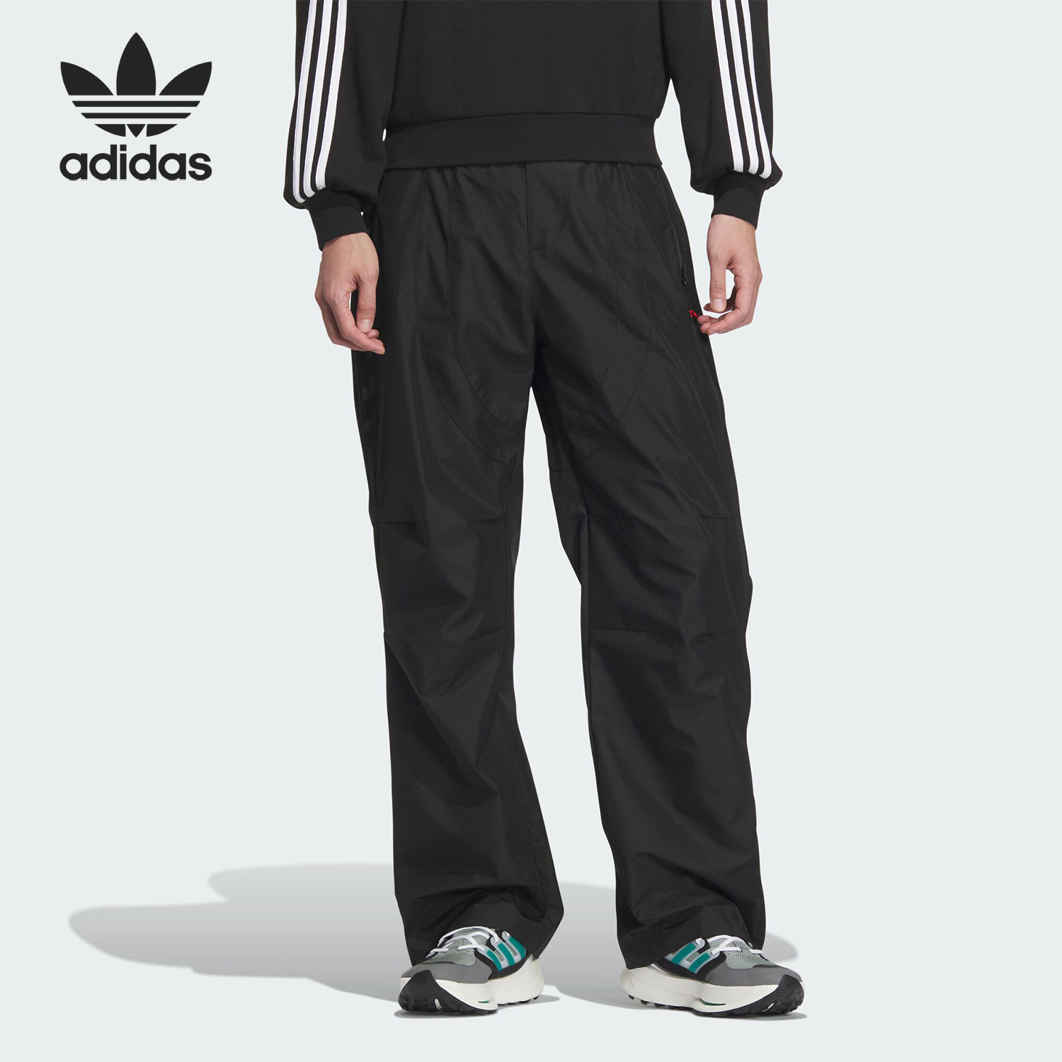 Adidas/阿迪达斯正品三叶草男士梭织宽松透气运动裤JN5827
