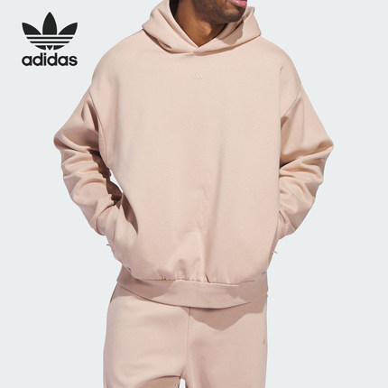 Adidas/阿迪达斯三叶草情侣款针织加绒连帽卫衣IM8418