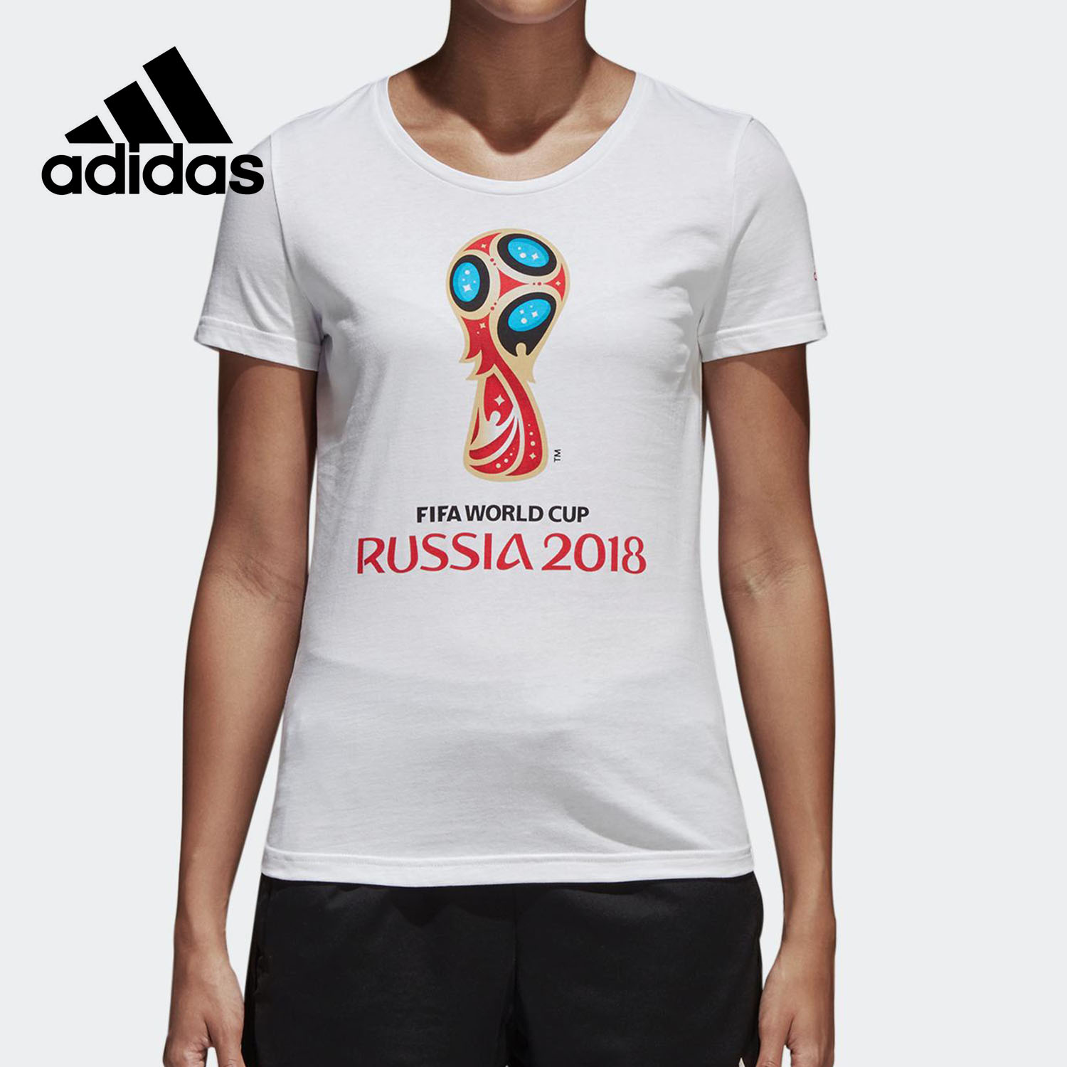 Adidas/阿迪达斯正品WC Emblem世界杯女子足球短袖运动T恤CW2081