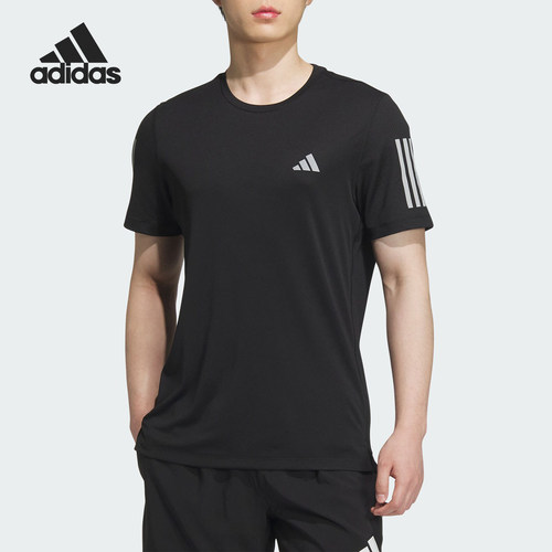 阿迪达斯男士跑步运动短袖