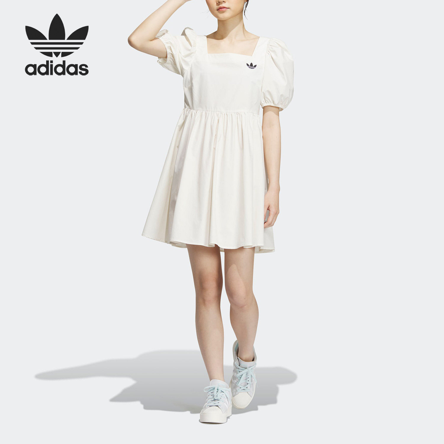 Adidas/阿迪达斯官方正品三叶草新款女子运动灯笼袖连衣裙IP1772,运动服/休闲服装,运动连衣裙,淘宝优惠券,粉丝福利购,淘宝优惠卷